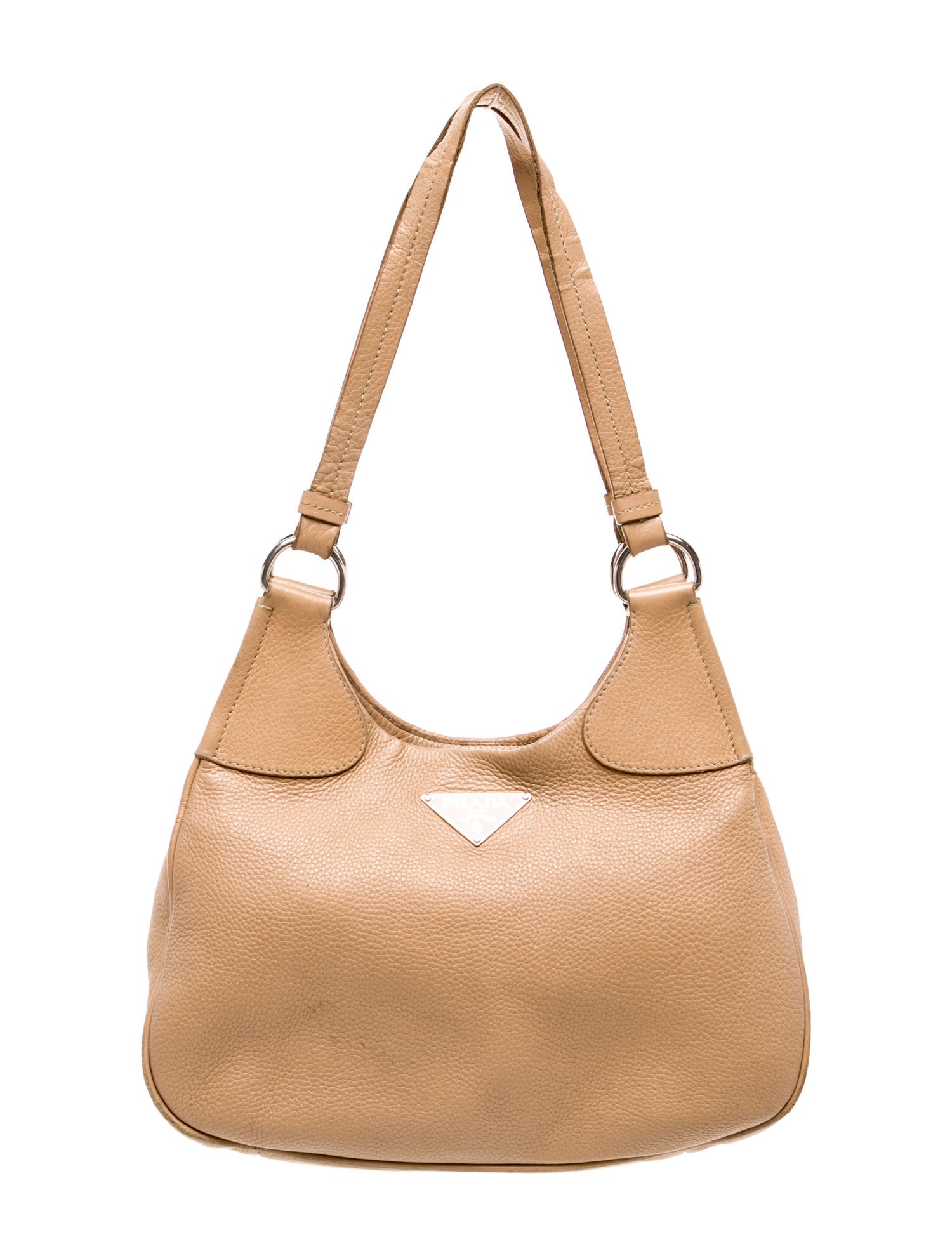 Prada Enameled Metal Triangle Shoulder Bag