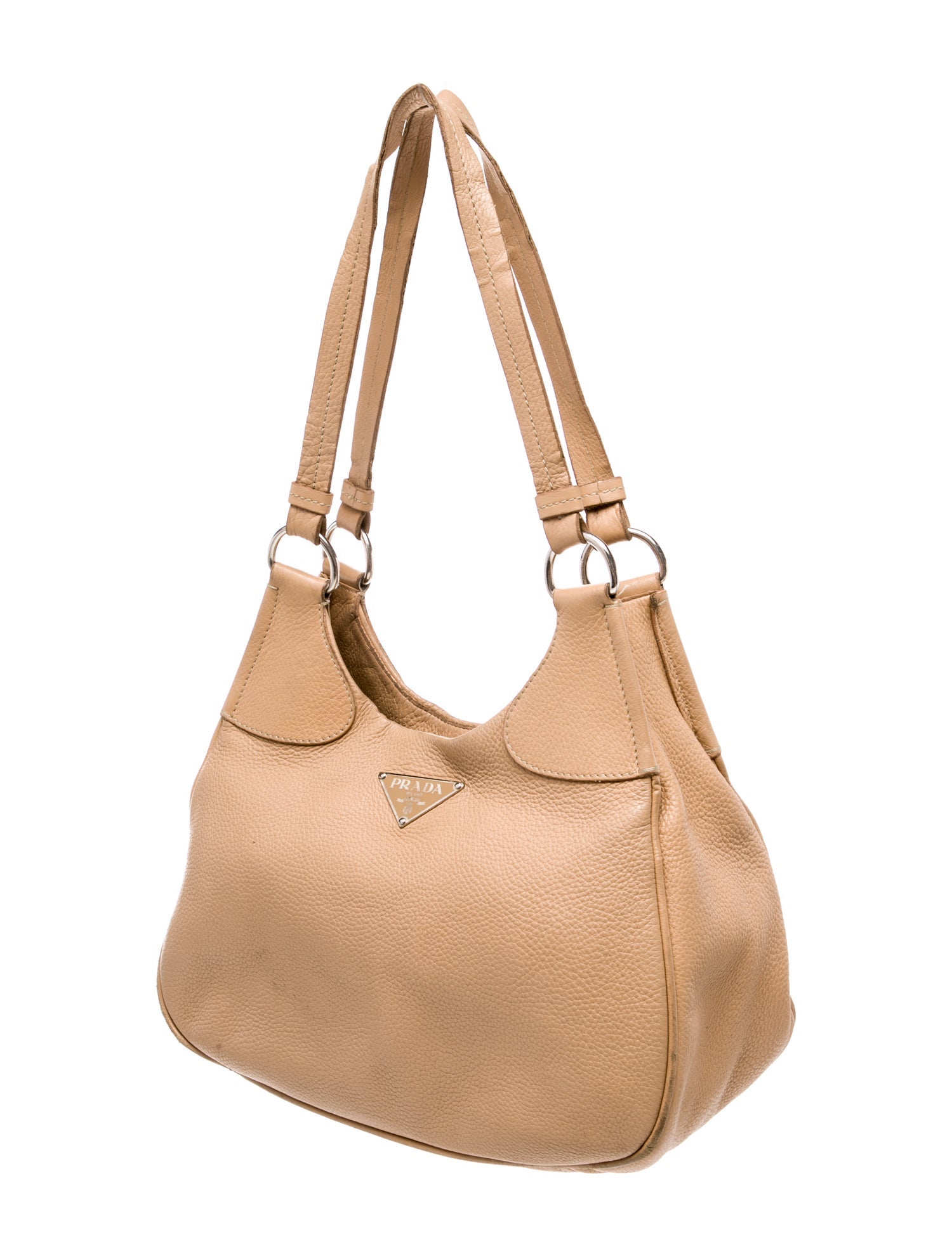 Prada Enameled Metal Triangle Shoulder Bag