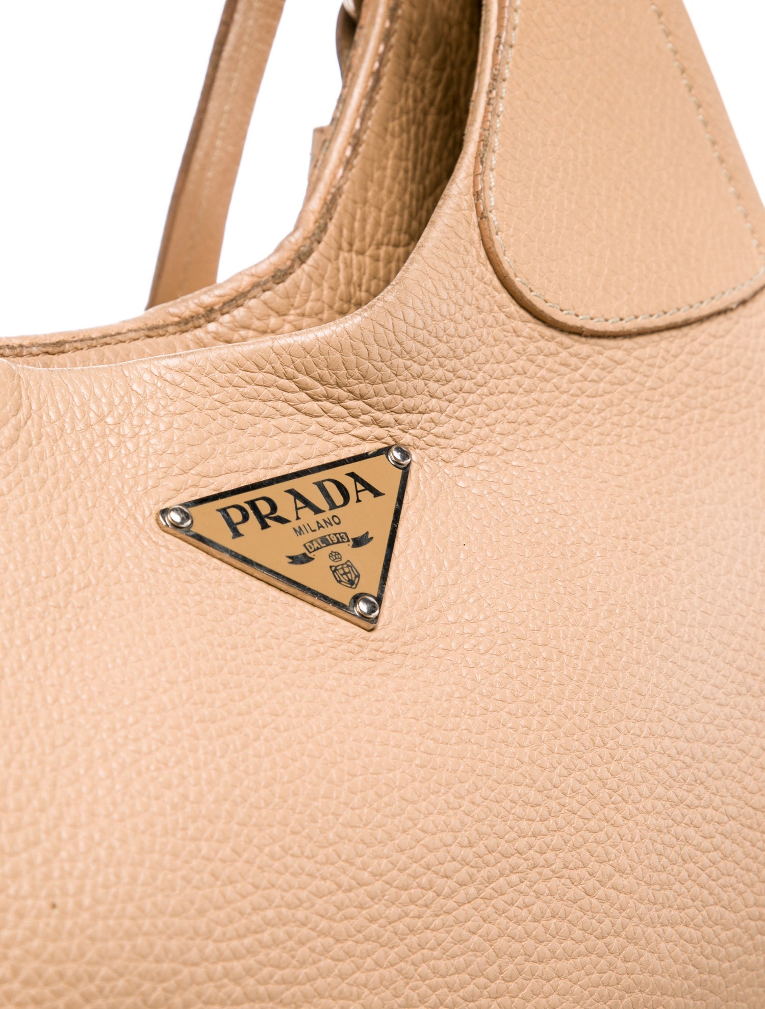 Prada Enameled Metal Triangle Shoulder Bag