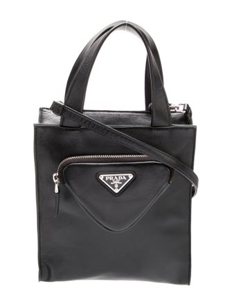 Prada Enameled Metal Triangle Triangle