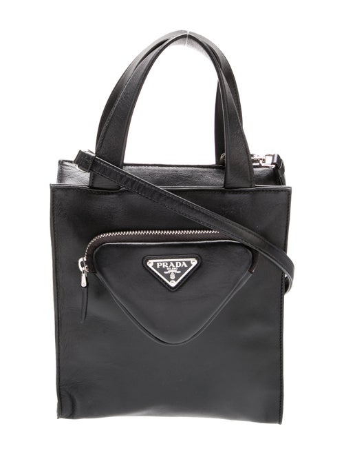 Prada Enameled Metal Triangle Triangle