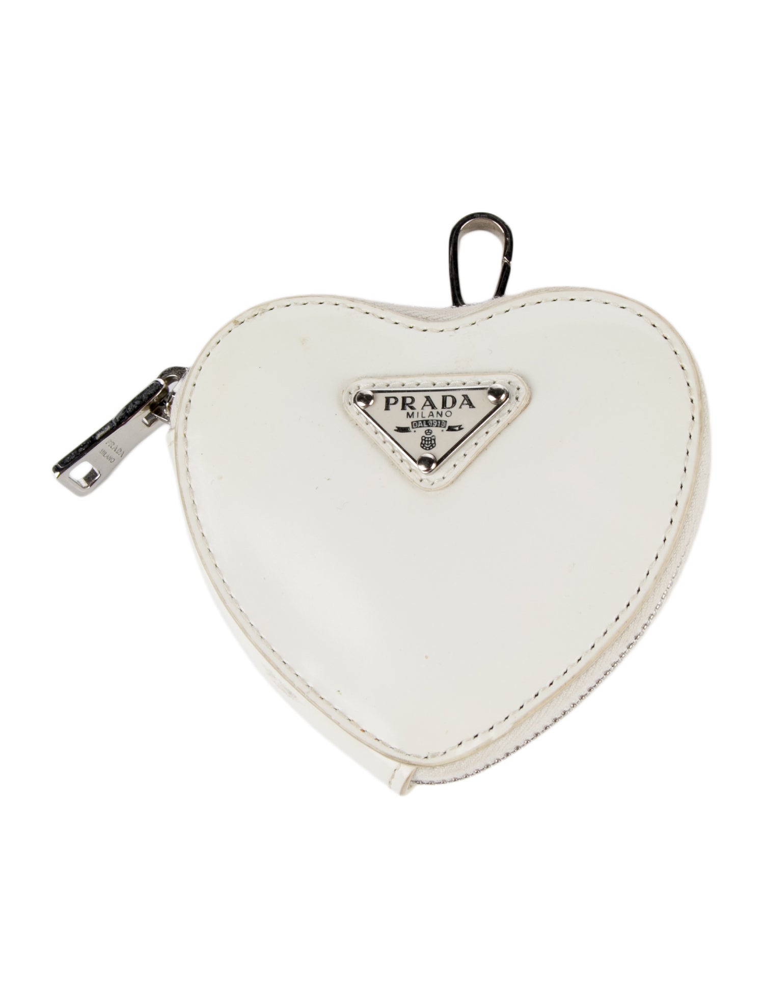 Prada Leather Heart Keychain