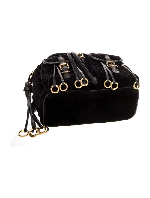 Prada Enameled Metal Triangle Front Pocket Backpack Small