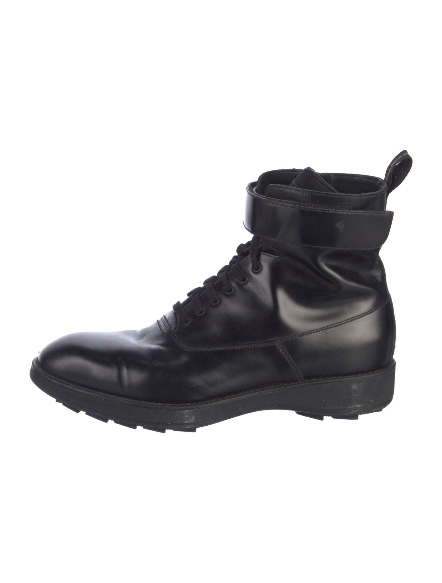 Prada Leather Lace-Up Boots