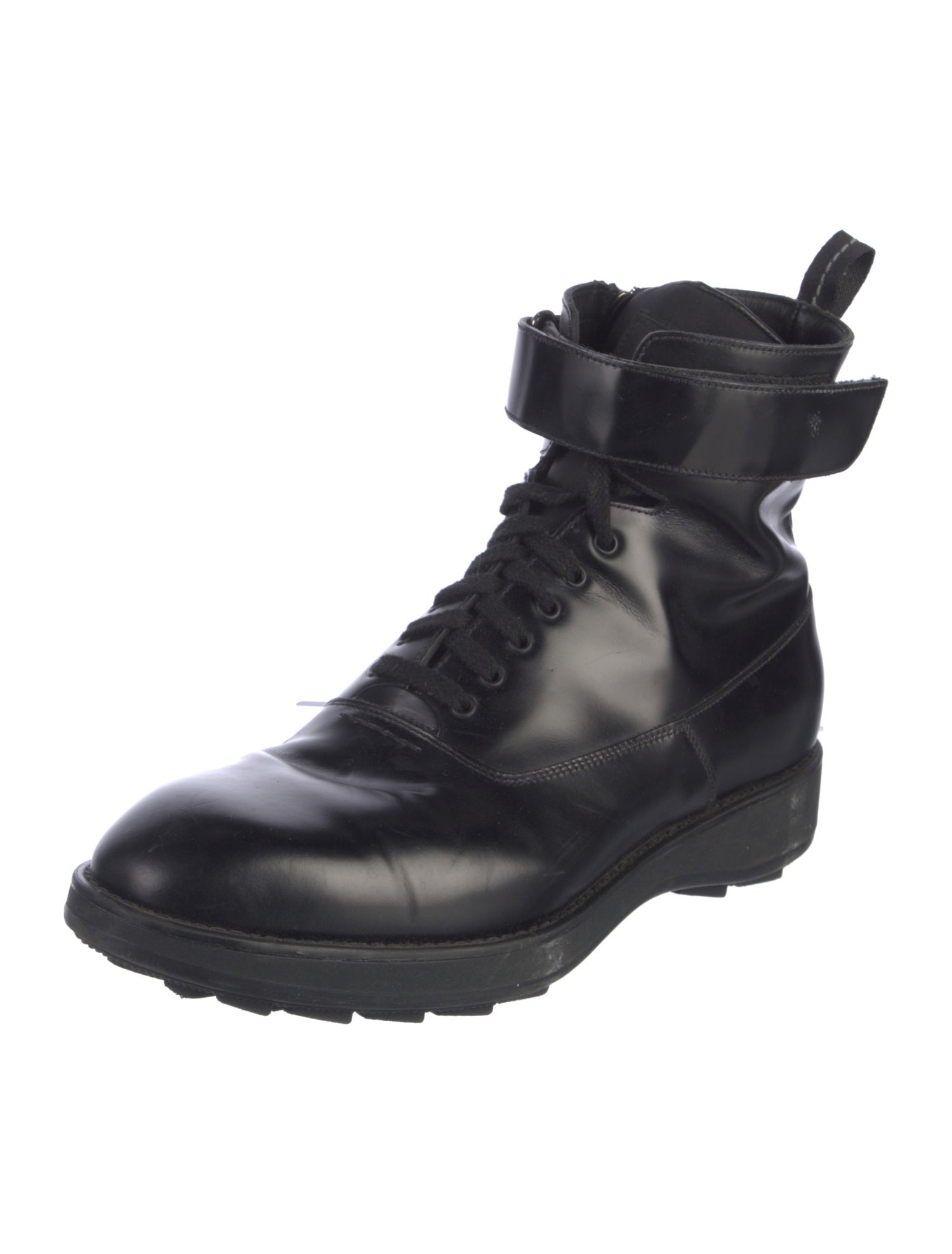 Prada Leather Lace-Up Boots