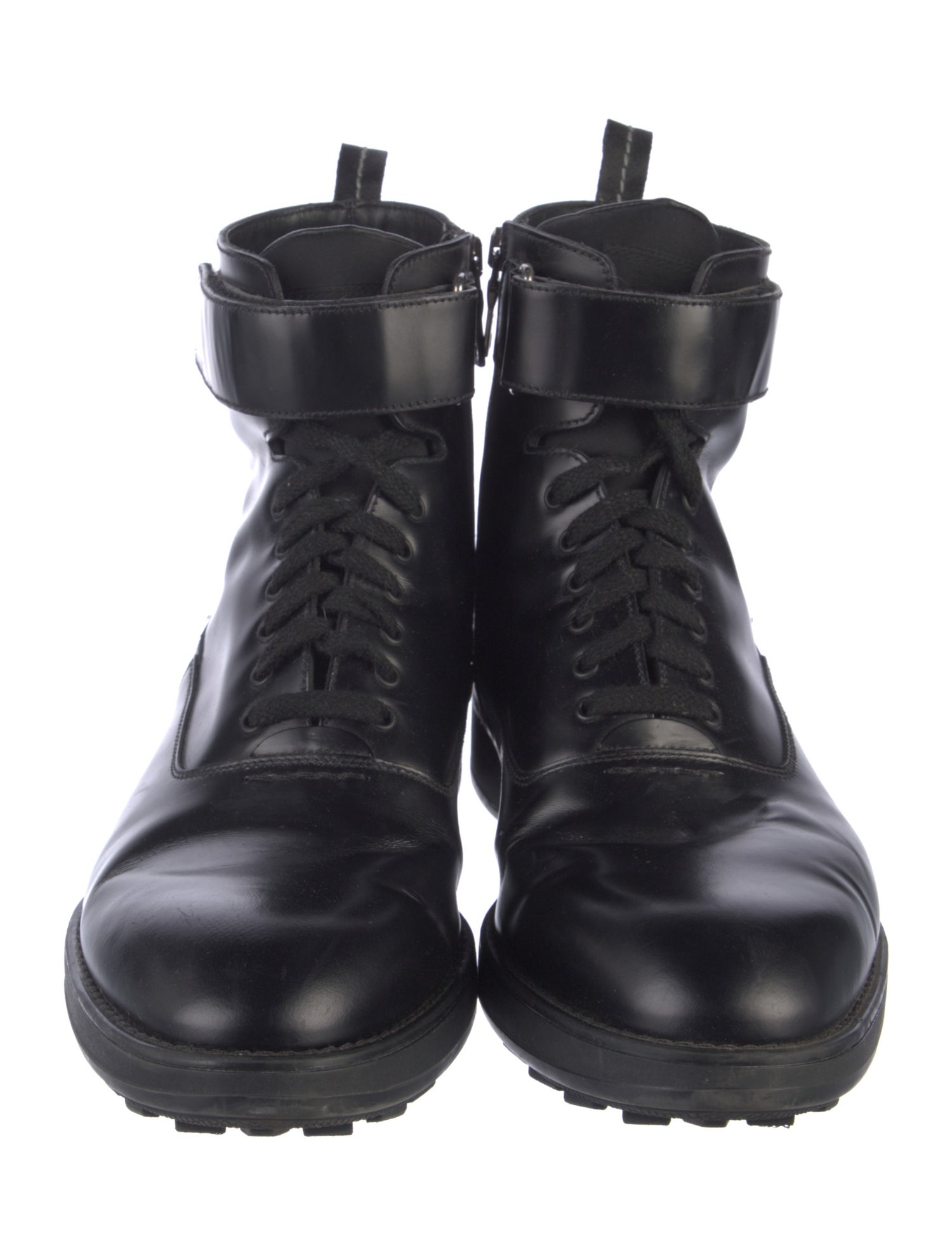 Prada Leather Lace-Up Boots