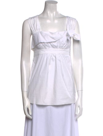 Prada Square Neckline Sleeveless Blouse