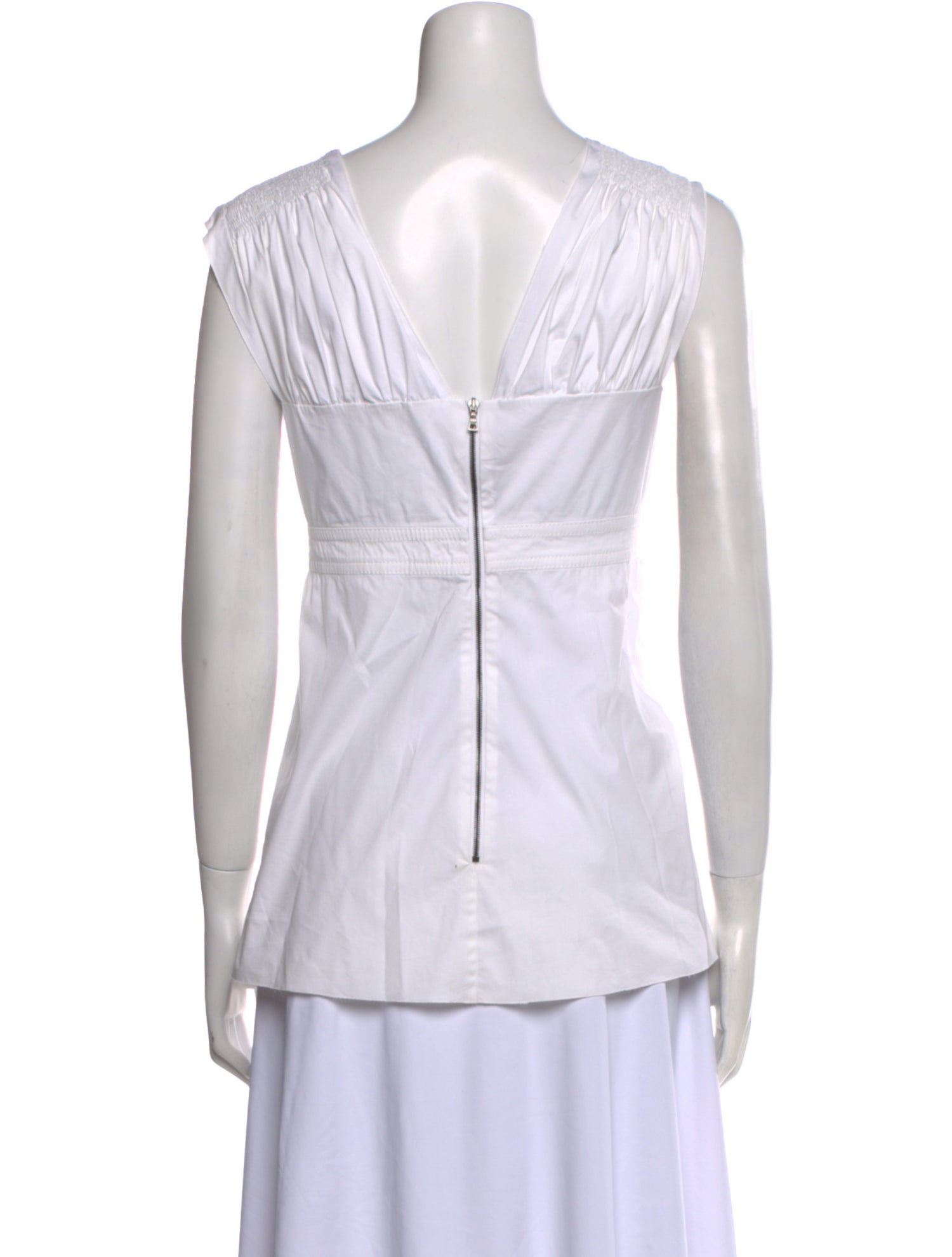 Prada Square Neckline Sleeveless Blouse