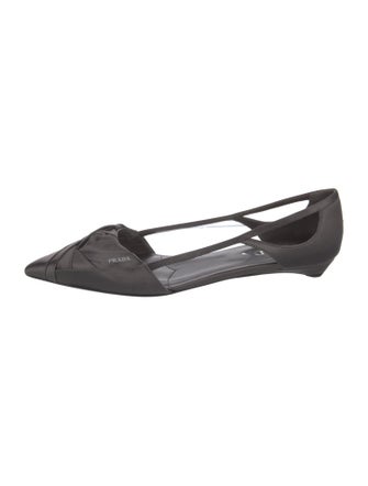 Prada Satin Pleated Accents D'Orsay Flats