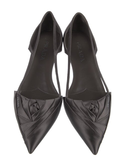 Prada Satin Pleated Accents D'Orsay Flats