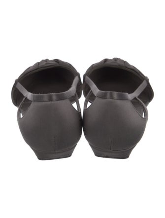 Prada Satin Pleated Accents D'Orsay Flats