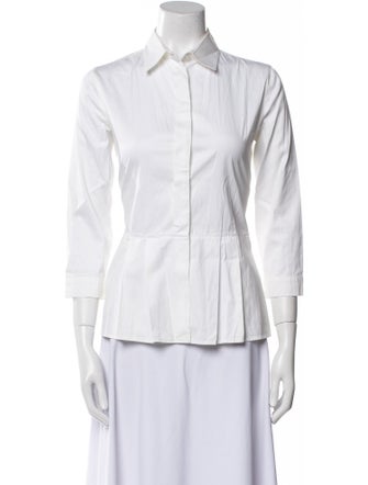 Prada Three-Quarter Sleeve Button-Up Top