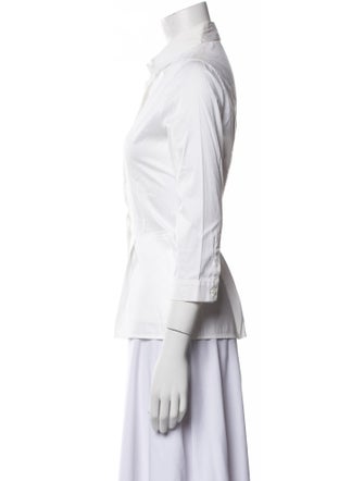 Prada Three-Quarter Sleeve Button-Up Top