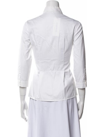 Prada Three-Quarter Sleeve Button-Up Top