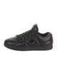 Prada Enameled Metal Triangle Leather Sneakers