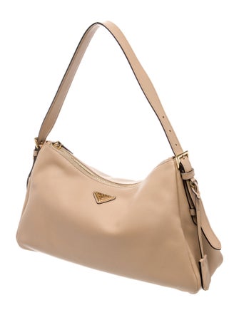 Prada Enameled Metal Triangle Aimee Large