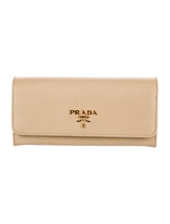 Prada Saffiano Metal Leather Continental Wallet
