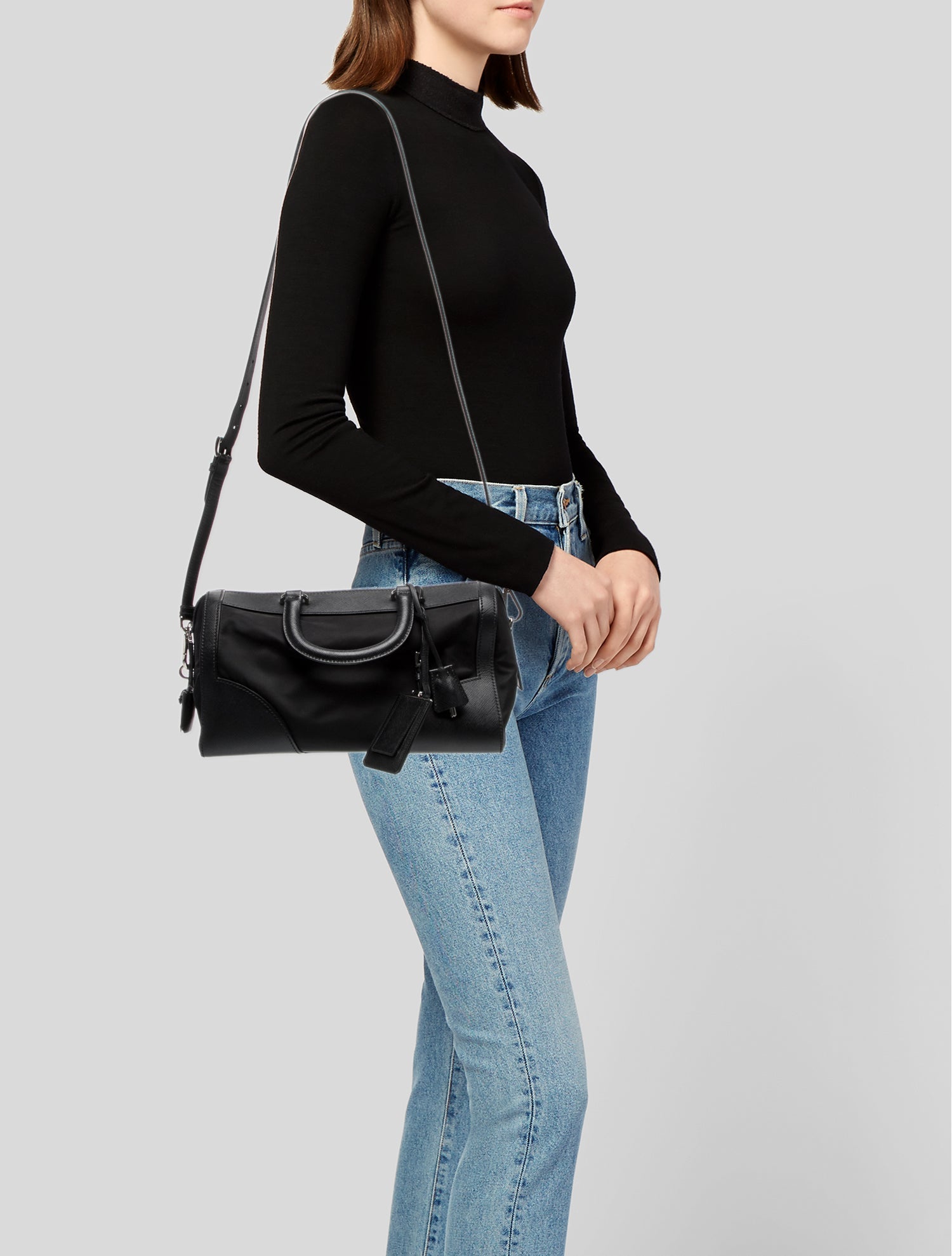 Prada Enameled Metal Triangle Sound