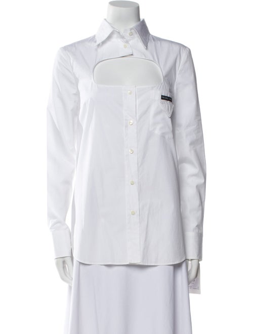 Prada 2019 Long Sleeve Button-Up Top