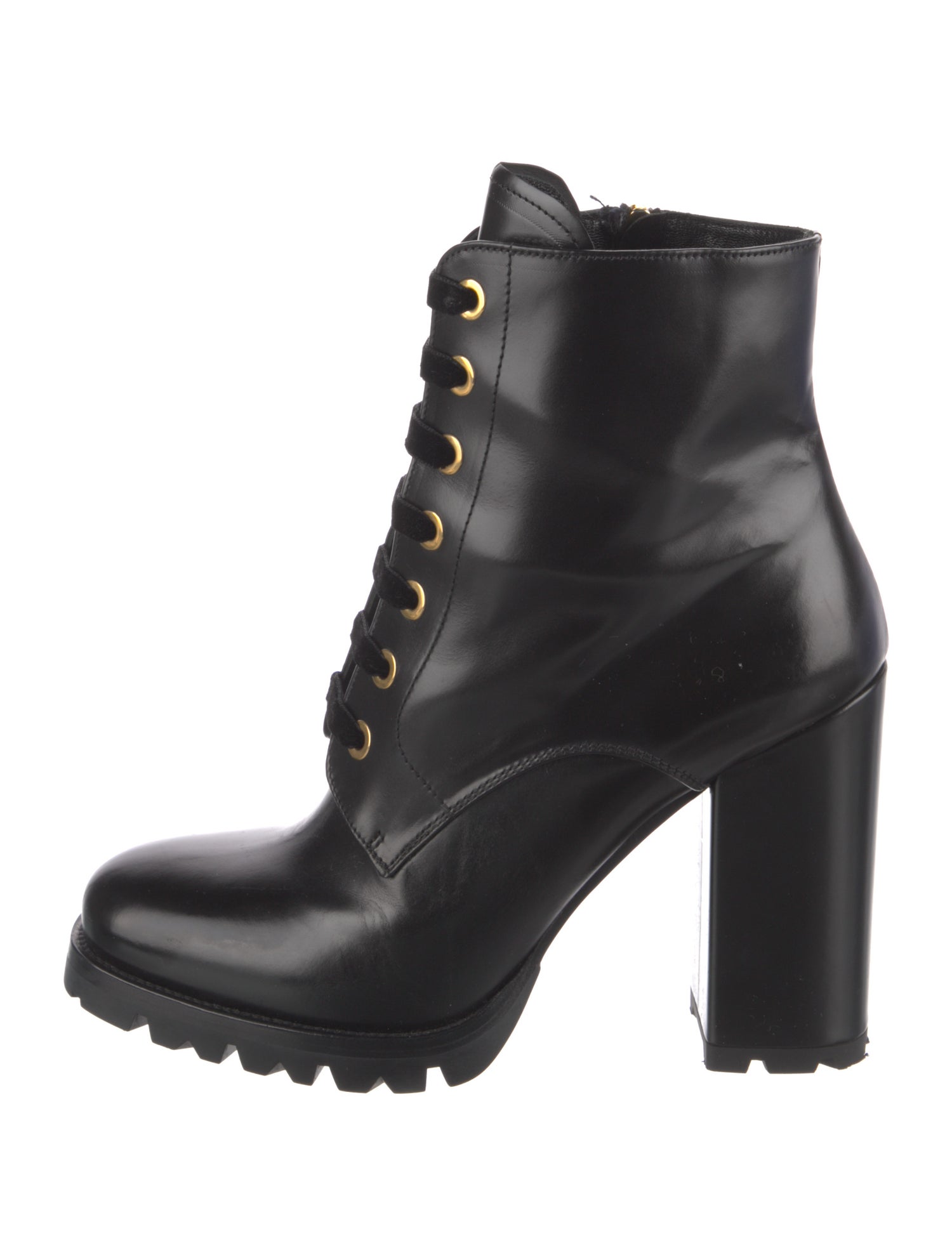 Prada Leather Combat Boots
