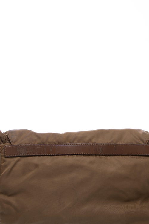 Prada Enameled Metal Triangle Messenger Bag