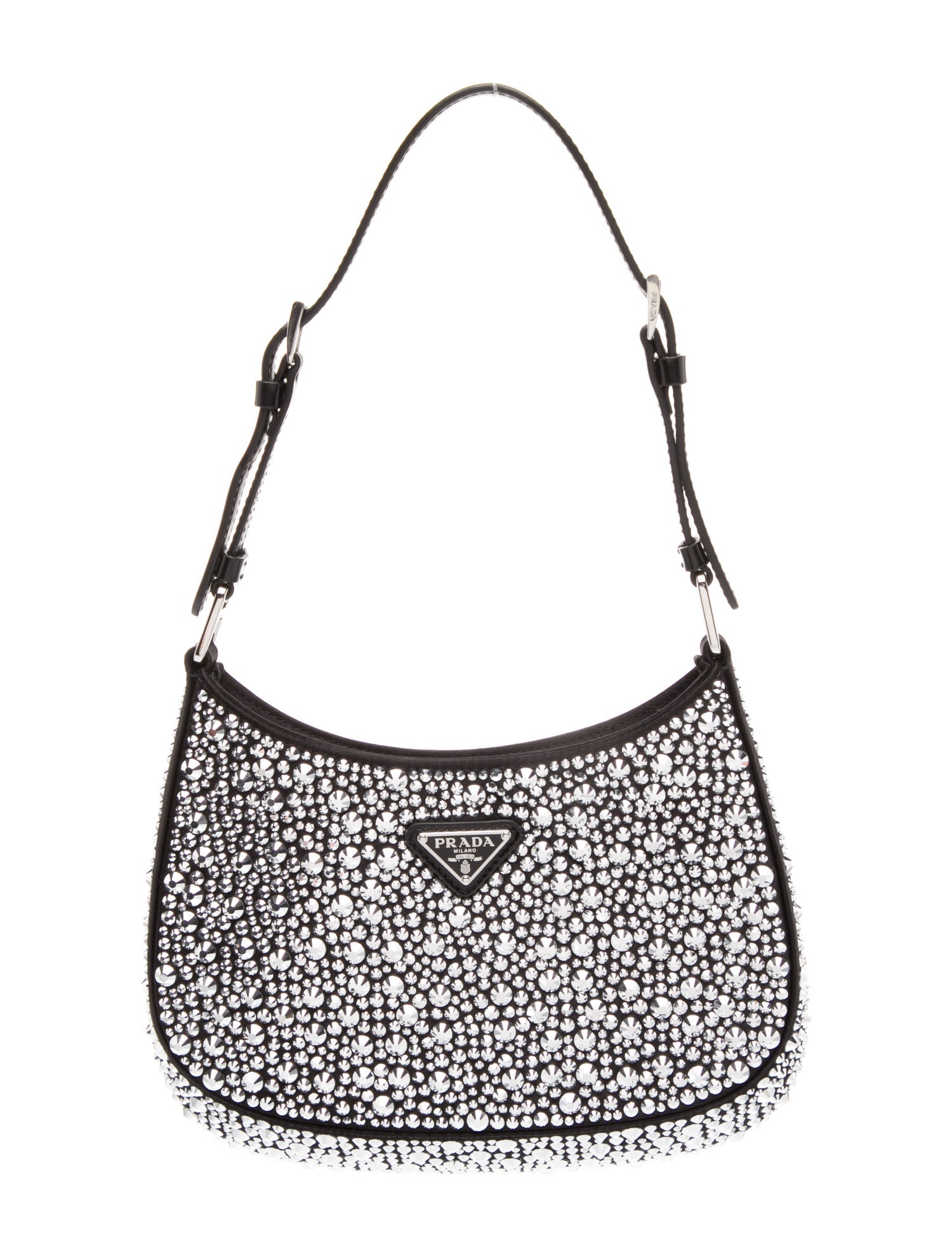 Prada Enameled Metal Triangle Cleo