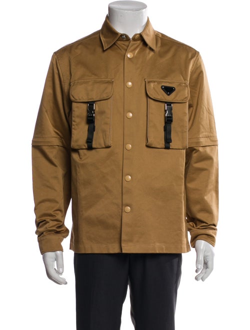 Prada 2021 Enameled Metal Triangle Utility Jacket