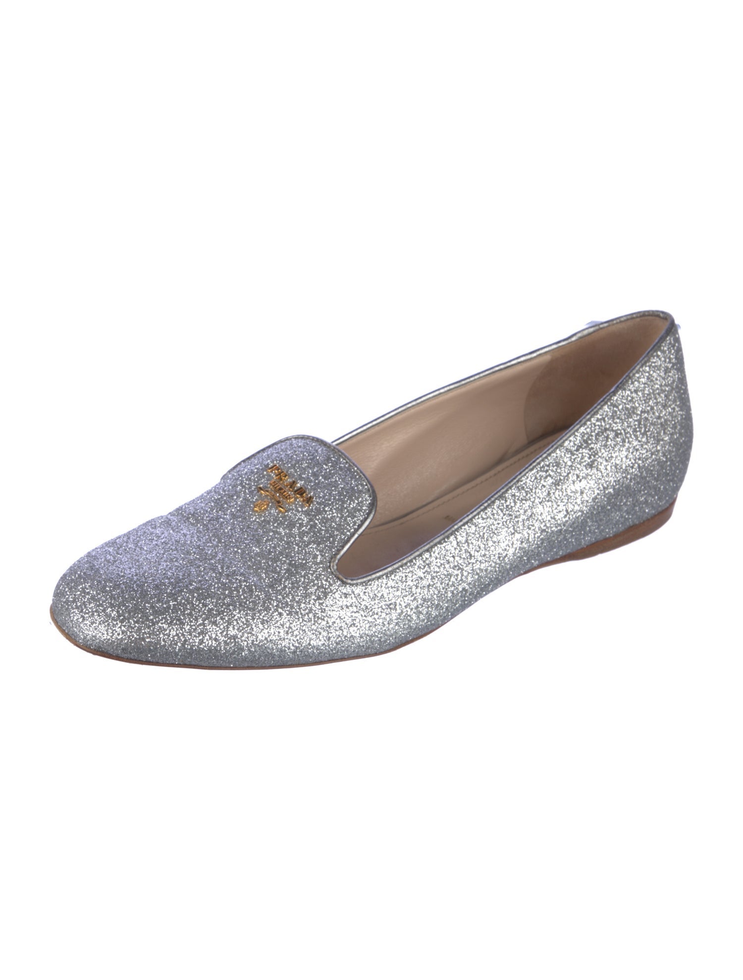 Prada Glitter Glitter Accents Loafers