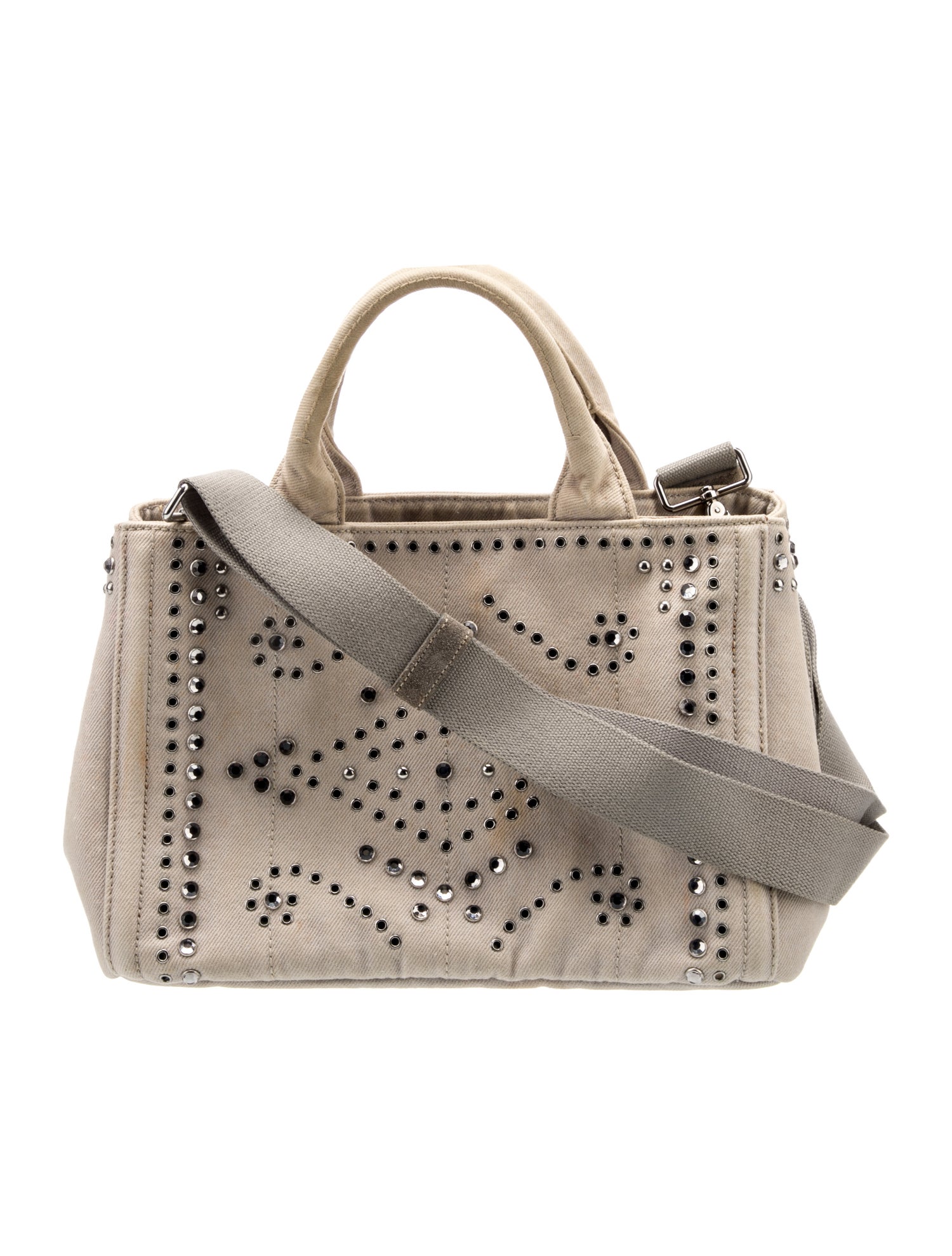 Prada Enameled Metal Triangle Top Handle Bag