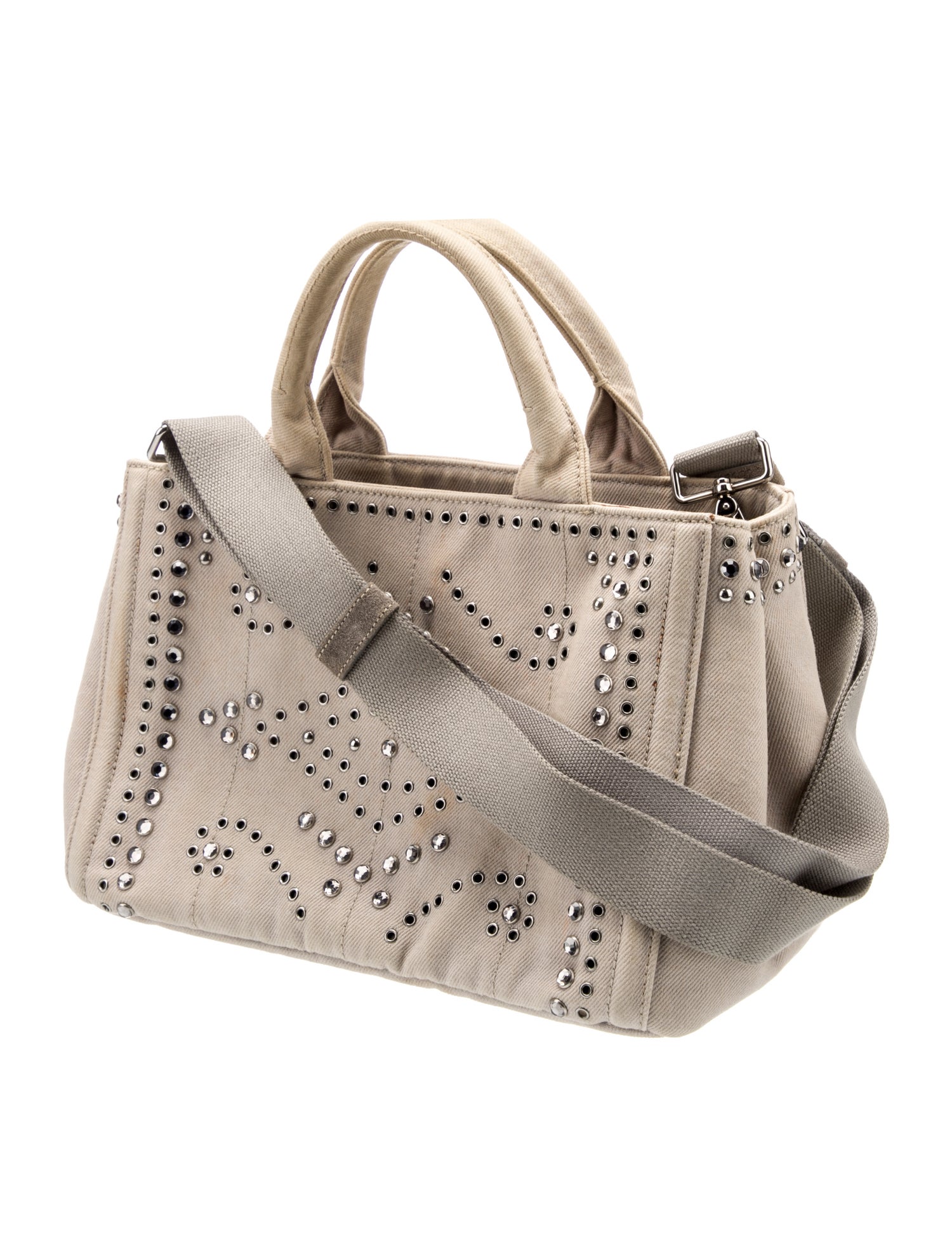 Prada Enameled Metal Triangle Top Handle Bag