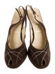 Prada Suede Striped Slingback Pumps