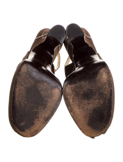 Prada Suede Striped Slingback Pumps