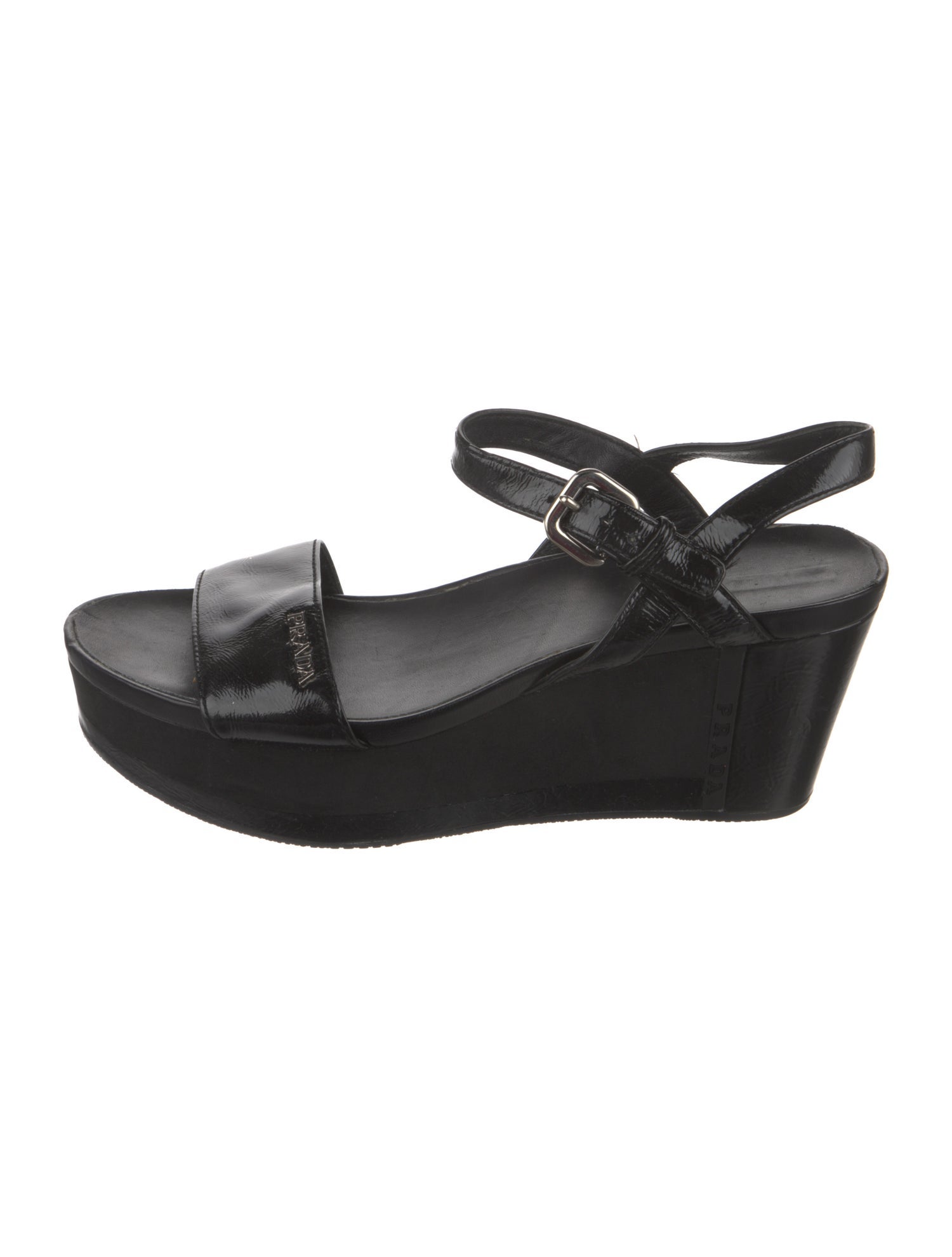 Prada Patent Leather Slingback Sandals