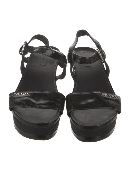 Prada Patent Leather Slingback Sandals