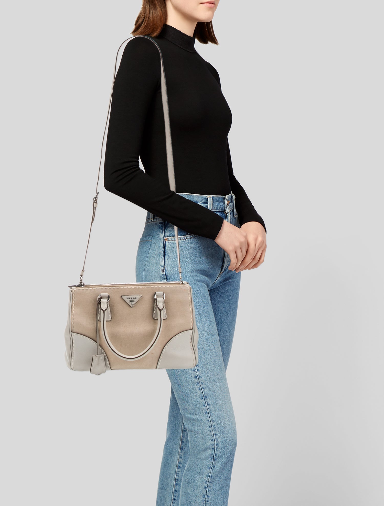 Prada Saffiano Leather Galleria Double Zip Large