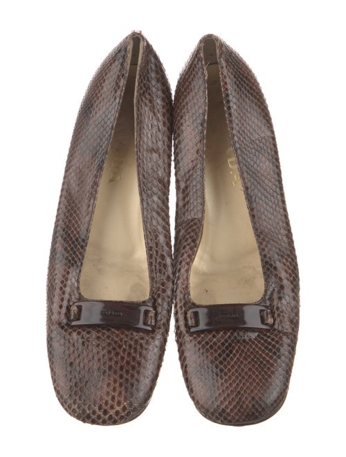 Prada Snakeskin Animal Print Flats