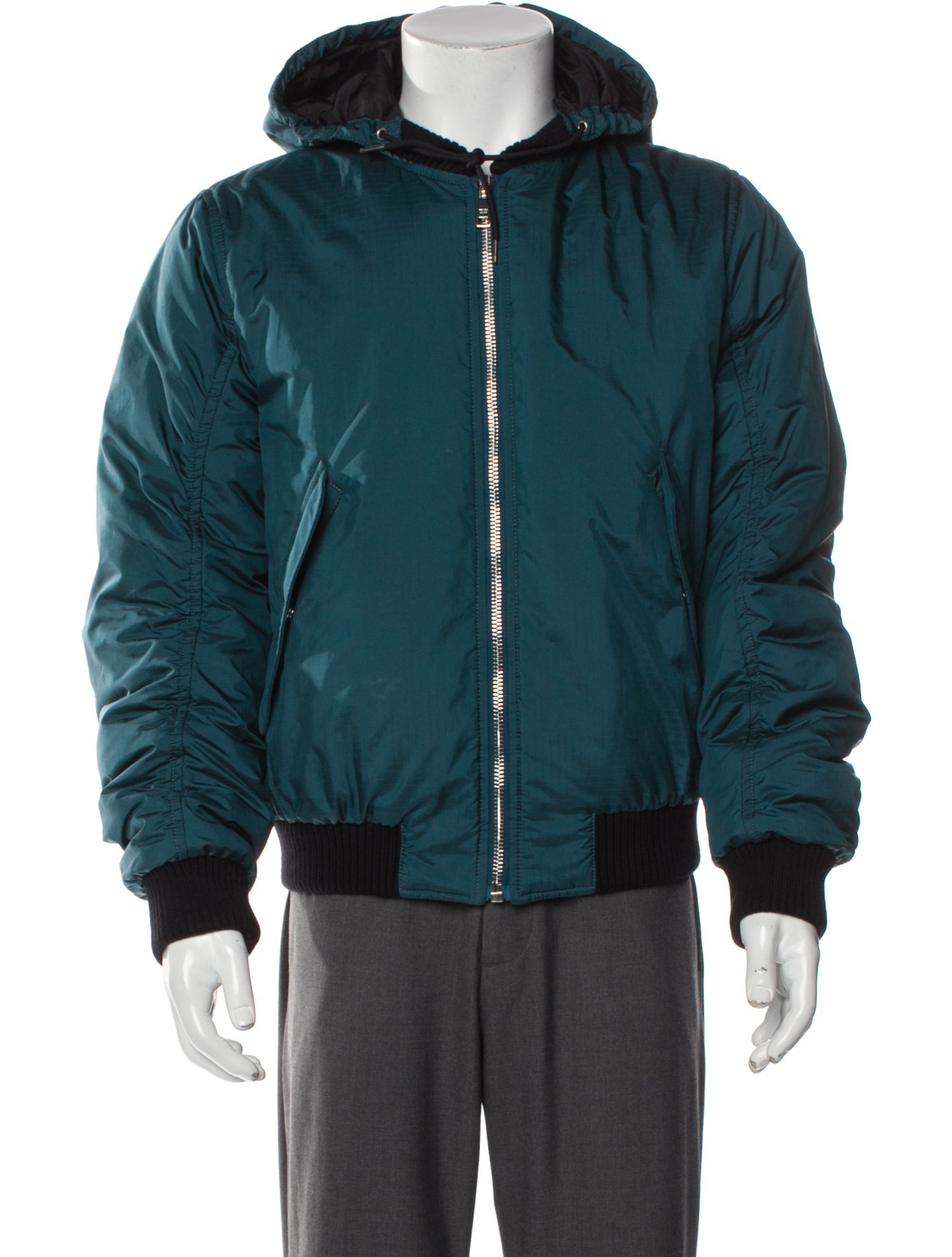 Prada 2018 Colorblock Pattern Puffer Coat