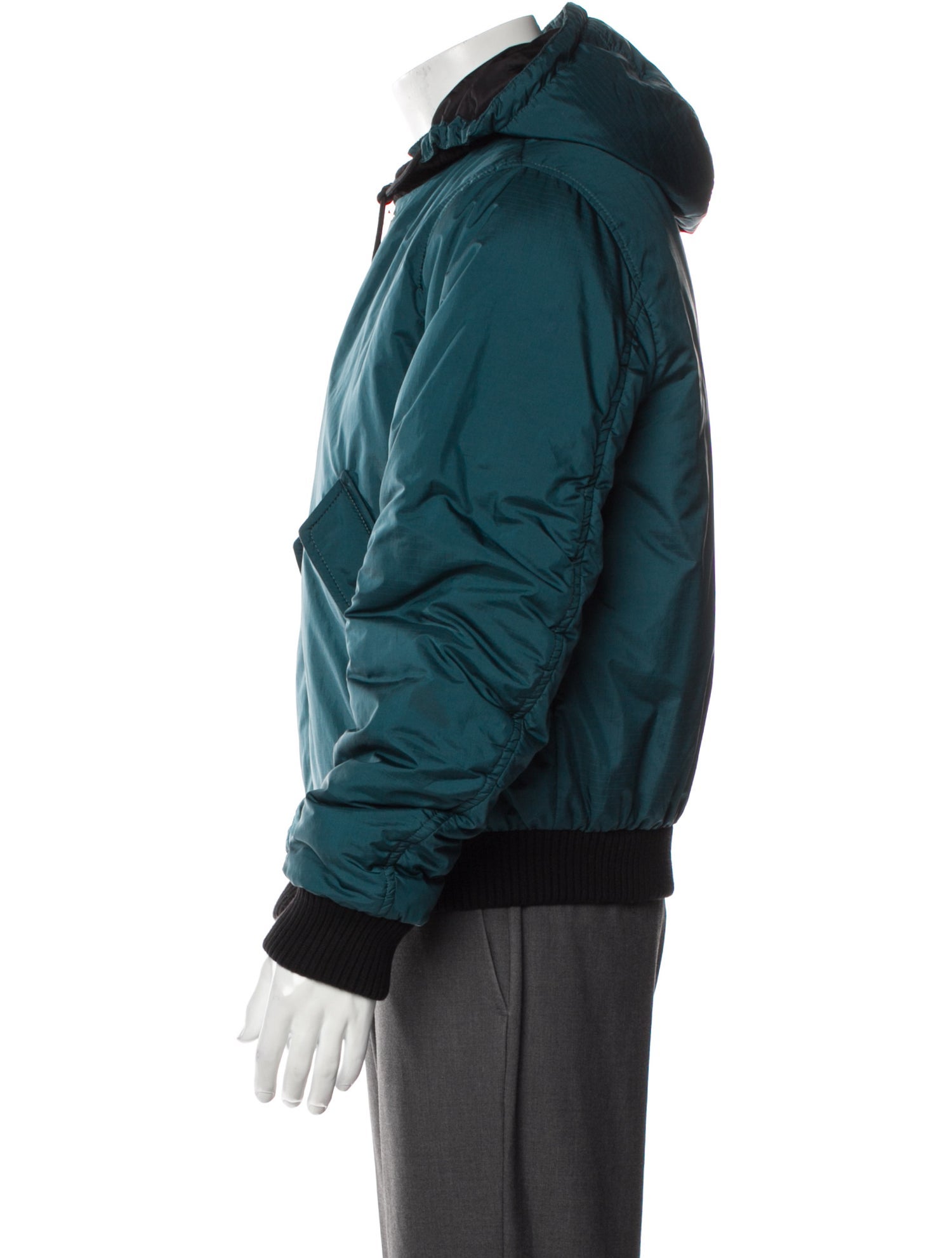 Prada 2018 Colorblock Pattern Puffer Coat