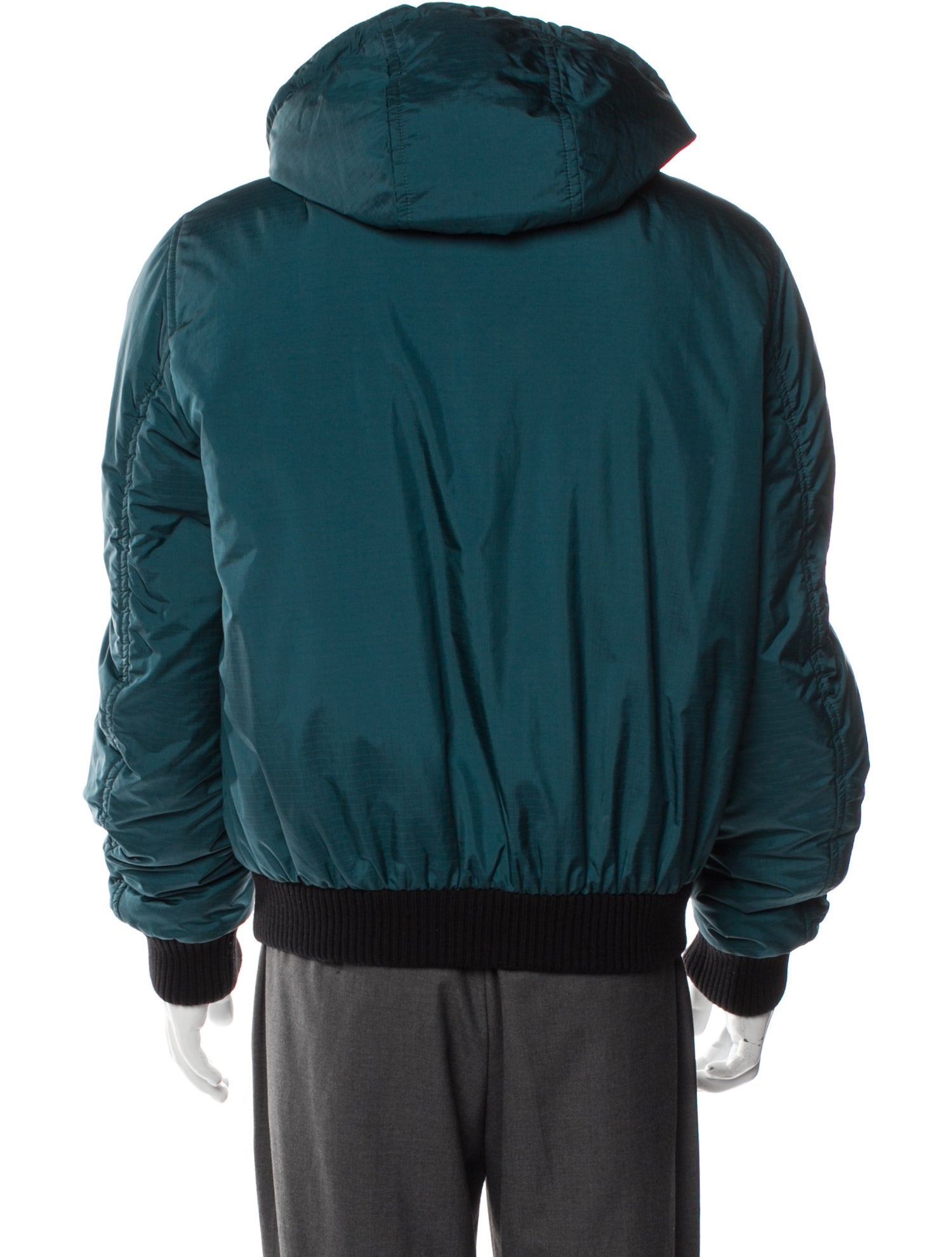 Prada 2018 Colorblock Pattern Puffer Coat