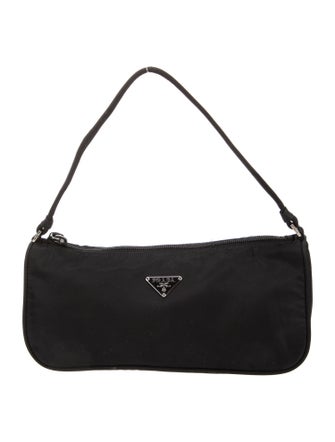 Prada Enameled Metal Triangle Top Handle Bag