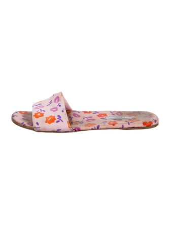 Prada Canvas Floral Print Slides