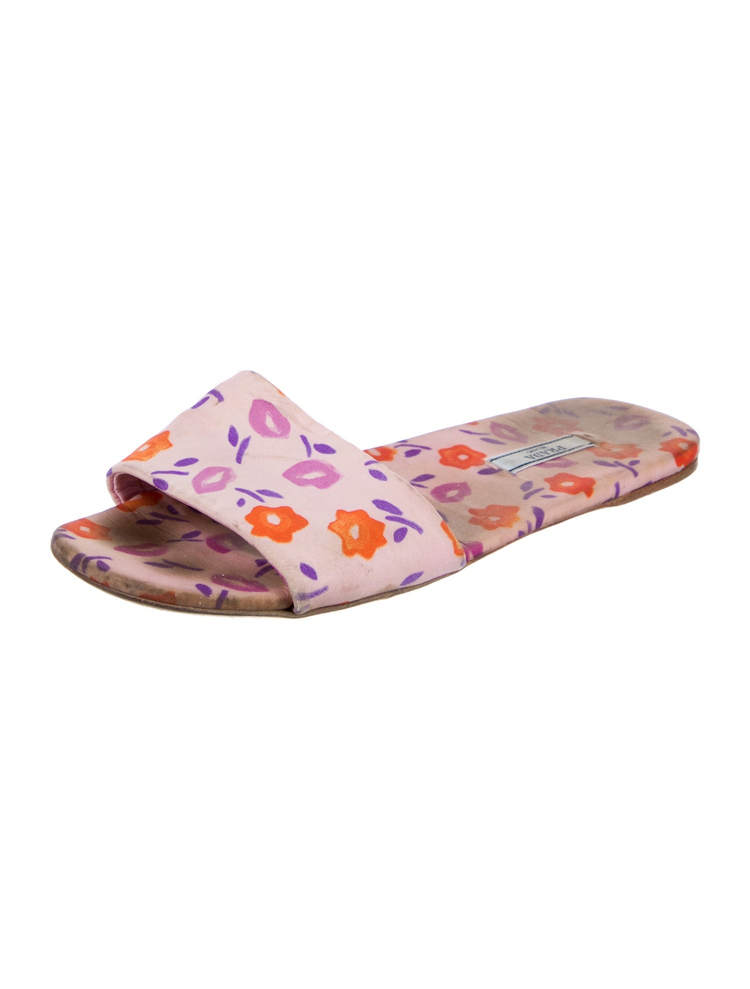 Prada Canvas Floral Print Slides
