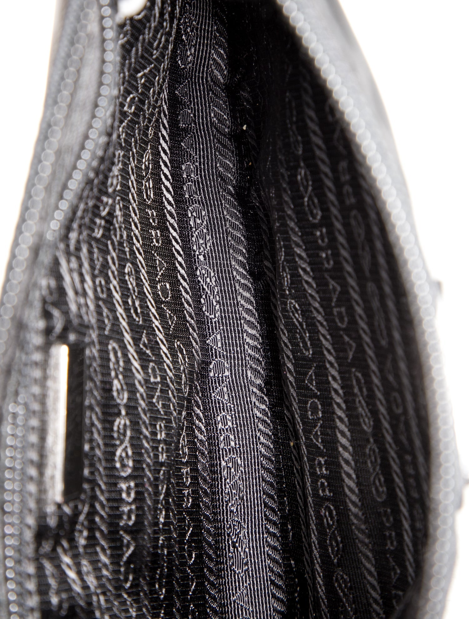 Prada Enameled Metal Triangle Crossbody Bag