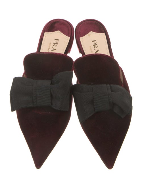 Prada Velvet Colorblock Pattern Mules