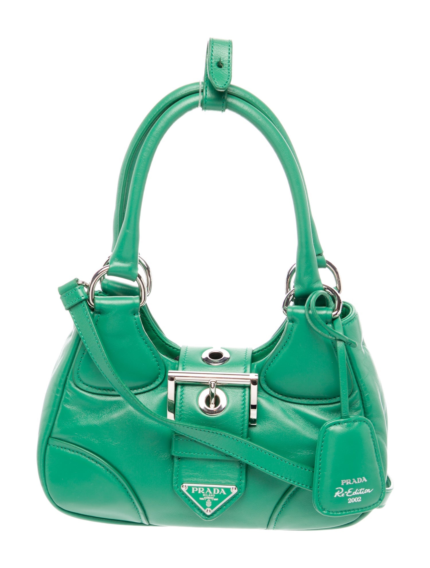 Prada Enameled Metal Triangle Moon