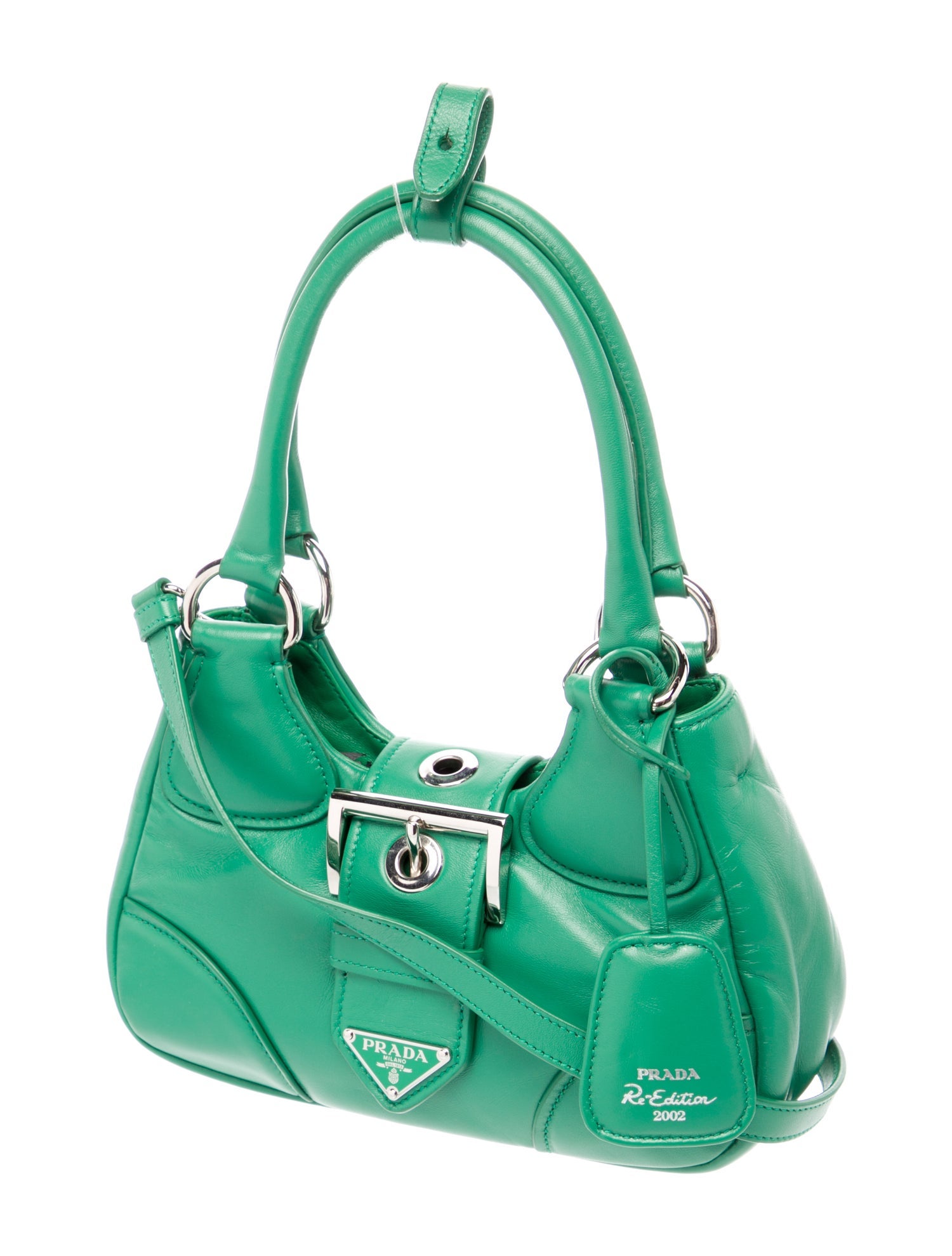 Prada Enameled Metal Triangle Moon