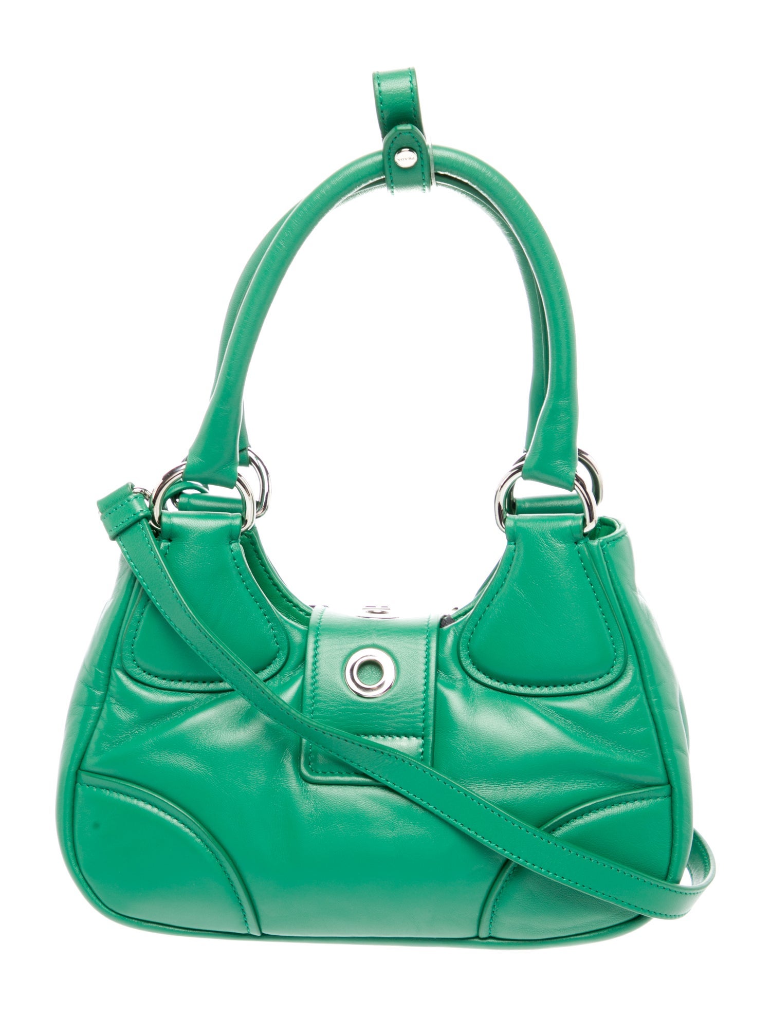 Prada Enameled Metal Triangle Moon