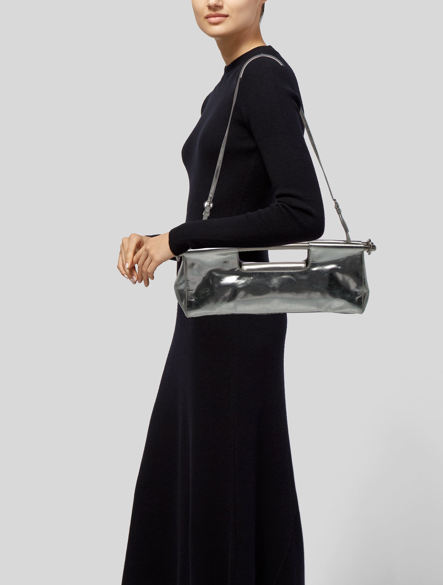 Prada Patent Leather Bar Clutch