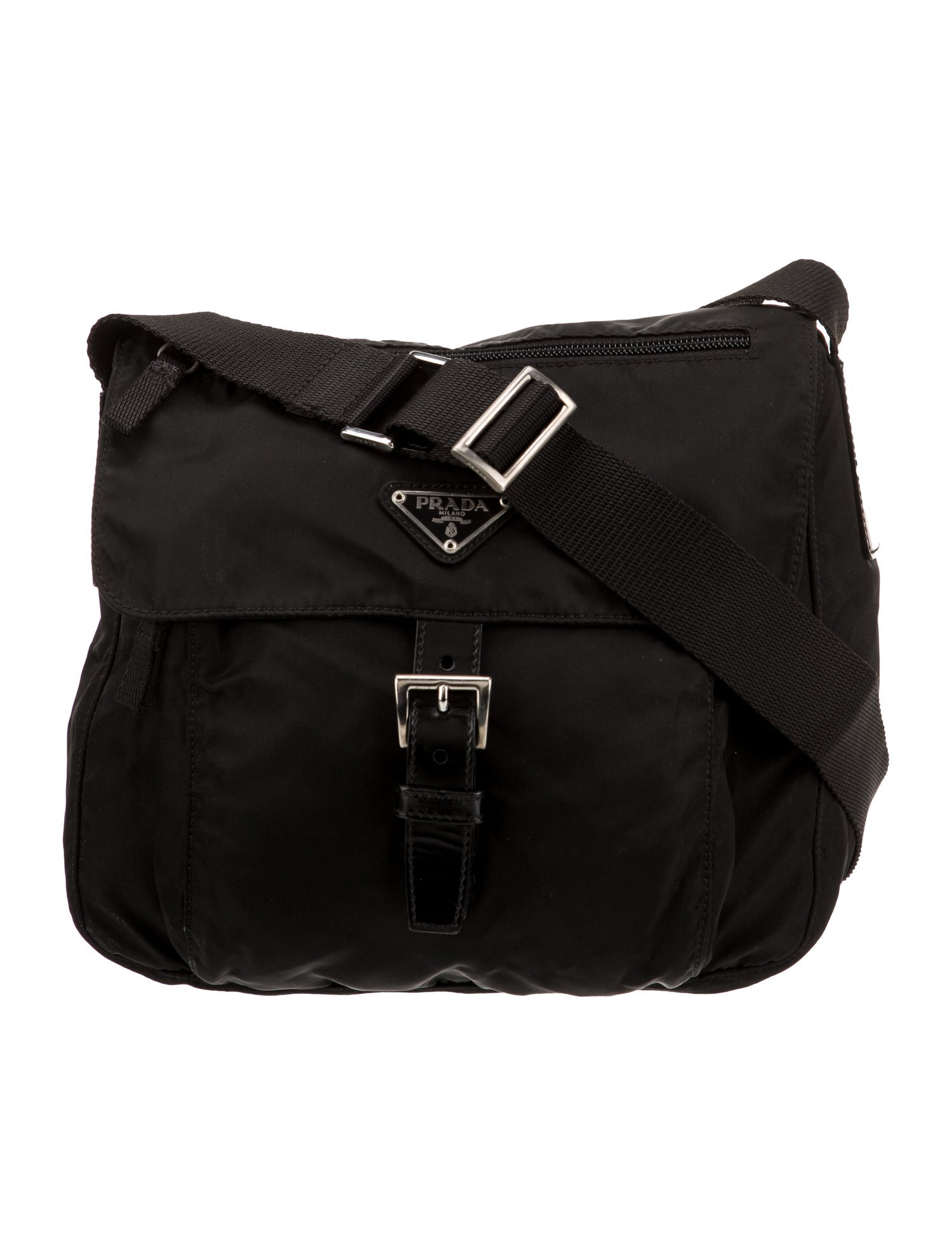 Prada Enameled Metal Triangle Crossbody Bag Vintage