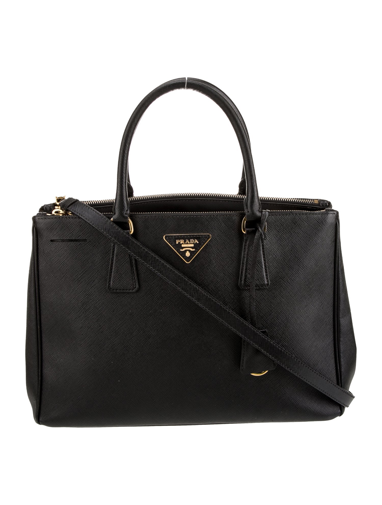 Prada Saffiano Lux Leather Galleria Double Zip